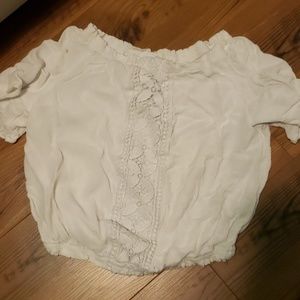 Off the shoulder white shirt